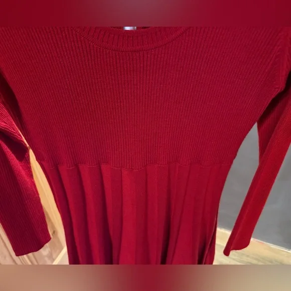 Dana Buchman Fit & Flare Sweater Dress - Christmas Red - Size XL - Picture 3 of 6